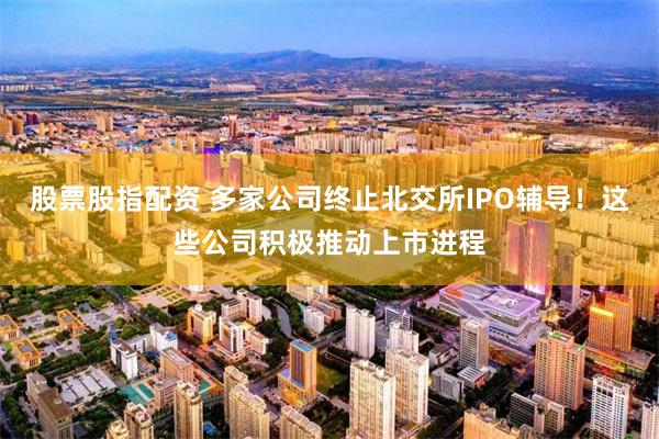 股票股指配资 多家公司终止北交所IPO辅导！这些公司积极推动上市进程