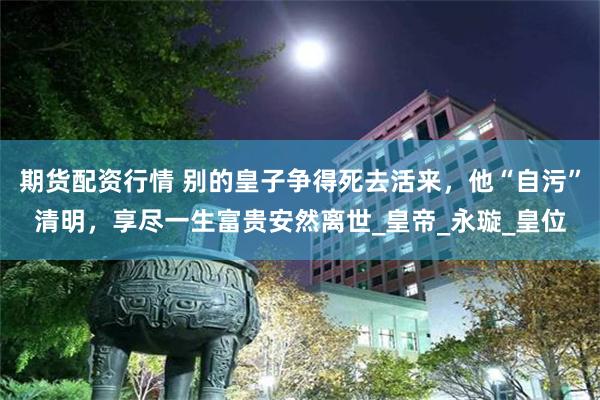 期货配资行情 别的皇子争得死去活来，他“自污”清明，享尽一生富贵安然离世_皇帝_永璇_皇位