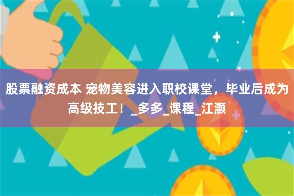 股票融资成本 宠物美容进入职校课堂，毕业后成为高级技工！_多多_课程_江灏