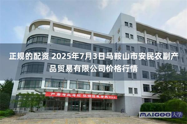 正规的配资 2025年7月3日马鞍山市安民农副产品贸易有限公司价格行情